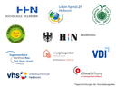 Logos aller am Klima- und Energiedialog beteiligten Institutionen und Vereine