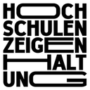 Schwarz-weiße Grafik mit dem Schriftzug „Hochschulen zeigen Haltung“.