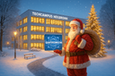 Der TechCampus KI-generiert in weihnachtlicher Stimmung
