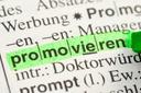 "Promovieren" in einem Duden markiert
