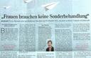 Zeitungsartikel "Frauen brauchen keine Sonderbehandlung". Ein Interview mit Nicola Marsden