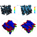 Coalescing droplets in a complex filter structure